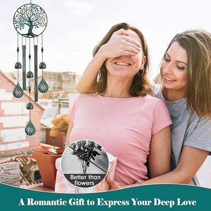 Wind Chimes for Outside Tree of Life Wind Chimes Windchimes Outdoors Tree of Life Wind Chimes for Outside Gifts for Mom, Grandma, Daughter, Decoration for Home, Garden, Patio, Backyard