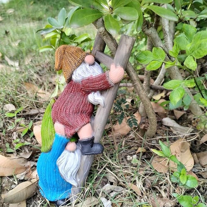 Climbing Gnomes Tree Faces Decor Outdoor for Yard - Cute Gnome Garden Statue Art Resin Dwarf Sculpture for Yard Outdoor Decoration Ornaments