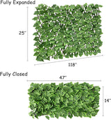 Expandable Faux Ivy Fence Privacy Screen Stretchable Artificial Hedge Single Sided for Balcony Patio Garden (1PC, Grape)…