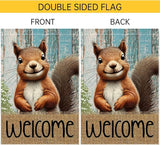 Spring Summer Garden Flag Welcome Garden Flags 28x40 inch Double Sided Small Burlap Squirrel Decor Yard Lawn Outdoor Home Decoratio