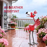 Natelf Metal Flamingo Garden Statue, Whimsical Pink Bird Flamingo Sculpture Decor Yard Art for Outdoor Yard Porch Patio Backyard Porch Decorations 21.46''