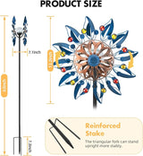 Solar Wind Spinner, Waterproof Outdoor Metal Wind Sculpture for Patio, Lawn & Garden Decor (Retro Spinner)