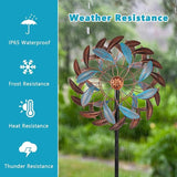 360° Wind Spinners Outdoor,13” Kinetic Wind Spinner,Yard Art Windmill with Metal Stake,Vintage Metal Wind Sculptures & Spinners,Waterproof Pinwheels Large Wind Spinner for Yard and Garden