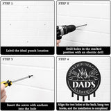 Qmetalart Metal BBQ Sign with Utensil Hangers Smokehouse Wall Art for Outdoor Grill Area Patio Backyard Decor Barbecue Grill Gift for Dad, Grandpa, Papa - Father’s Day Gift