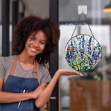 Rngmsi Stained Glass Window Hanging, 7.8″ Flower Sun Catchers with Hook Indoor Window Decor, Decorative Suncatchers Hanging Ornaments Home Garden Art Gift for Housewarming