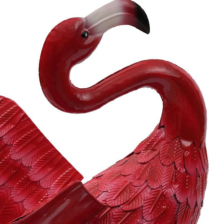 Outdoor Flamingo Garden Statues Set of 1/2/3, Metal Lawn Art Decorations with Rustproof Iron, Lifelike Tropical Bird Sculpture for Yard Patio Terrace Wedding Birthday Gift