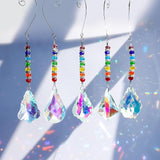 Pack of 5 Colorful Crystal Suncatcher Hanging Window Pendant Chandelier Drops Pendants,Hanging Glass Prisms Window Home Christmas Tree Decor