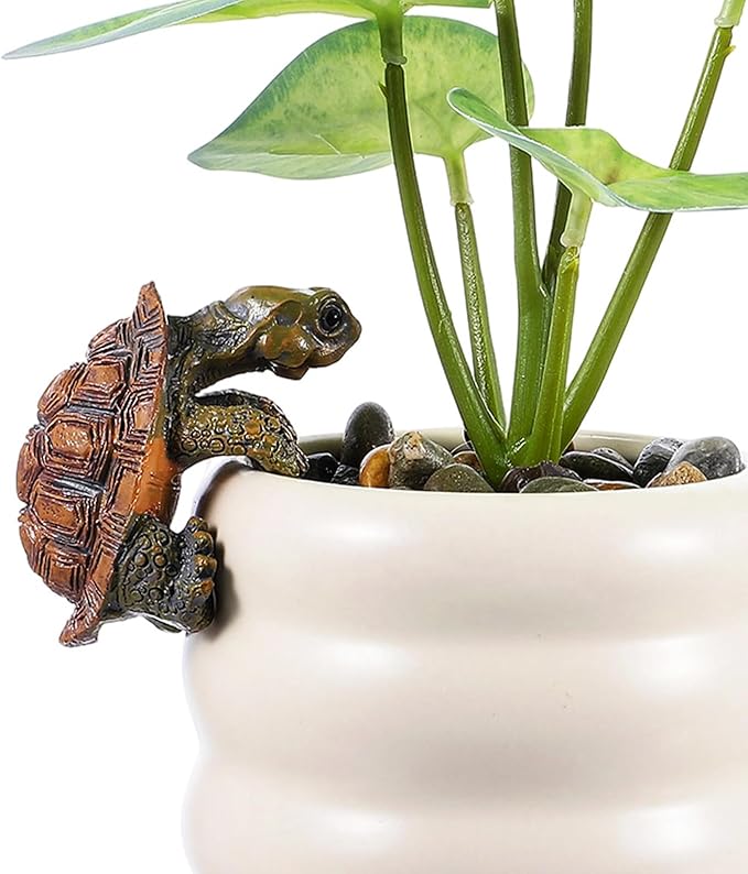 Yolev Turtle Statue Plant Pot Hanger Resin Tortoise Figurine Climbing Turtle Ornament Garden Decor Planter Pots Decorations Turtles Gifts for Yard Garden Ornaments Pot Decoration
