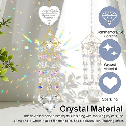 AceOrbit Teacher Thank You Gift, Crystal Suncatchers for Window Hanging Wind Memorial Gifts Chime Garden Suncatchers Rainbow Indoor Outdoor Decor Birthday Christmas Happy Teacher's Day Gifts