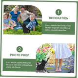 GANAZONO Iron Wool Decoration Outdoor Sign Kitten Ornament Outdoor Ornament Metal Animal Stakes Art Garden Statue Decor Decoration Lawn Art Decoration Cat