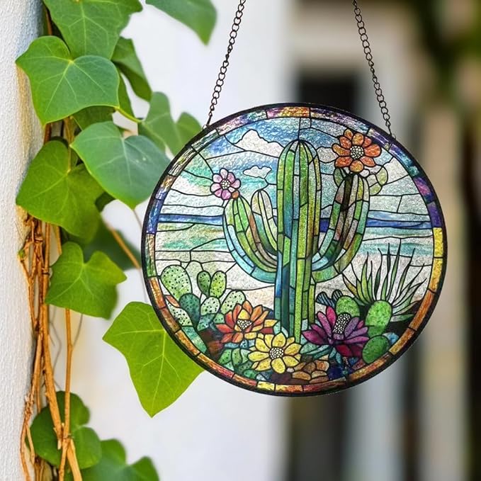 Stained Glass Window Hanging,suncatcher Stained Glass kit,Stained Glass Ornament, Garden suncatchers for Windows Hanging,Window Decor or Indoor,Gifts for Women, Lovers, Couple, Friends