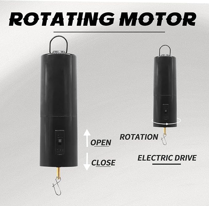 2 Pack Wind Spinner Motor Hanging Display Rotating Motor Battery Operated Multi-Purposes Rotatable Hook for Garden Outdoor Decoration(Black)