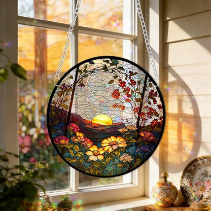 Sun Catchers Indoor Window, Acrylic Rainbow Suncatcher Window Hanging Decoration for Living Room Bedroom Summer Home Balcony Ornaments Decoration (SC066)