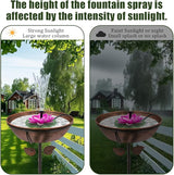 Solar Bird Bath Fountain with Lotus Flower | 7V 1.4W Powerful Pump, 5 Nozzles, 9.8FT Cord for Stable Sunlight | Floating Garden Water Fountain for Pond, Patio, Outdoor Decor