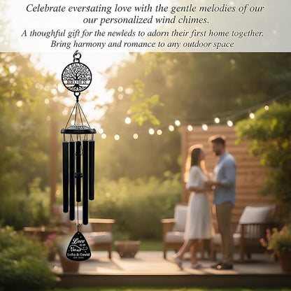 Personalized Wedding Wind Chimes Custom Gift for Couple Newlyweds Bridal Shower Engagement Party Home Decoration