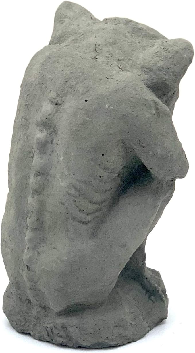 Sitting Gargoyle Statue (Set/2): Solid Durable Stone with Distressed Texture. Perfect Home Design & Sealed for Outdoor Use. Handcrafted USA. (Antique/Gray)