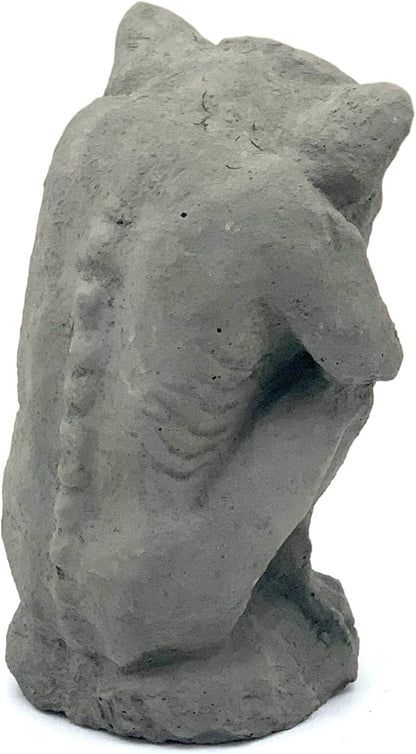 Sitting Gargoyle Statue (Set/2): Solid Durable Stone with Distressed Texture. Perfect Home Design & Sealed for Outdoor Use. Handcrafted USA. (Antique/Gray)