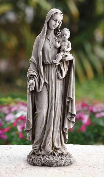Avalon Gallery Outdoor Sculpture - Marian Garden Collection for Home or Church, 23" Tall, Madonna with Child