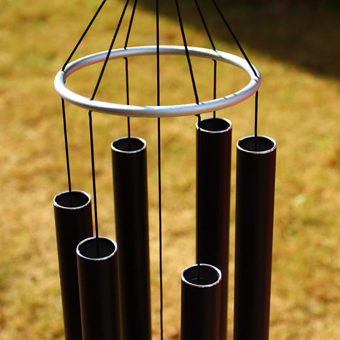 Wind Chimes for Outside Large Deep Tone,42 Inch Windchimes Tuned Soothing Melodic Tones Memorial Gift for Mom Dad Grandma Loved One,Sympathy Wind Chimes Deep Tone for Outside Patio Garden Decor,Black