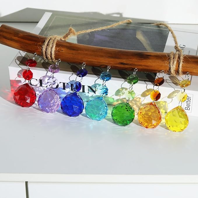 Crystal Suncatchers Colorful Prism Balls Hanging Sun Catchers Rainbow Maker Light Catcher for Window Home Garden Christmas Day Party Wedding Decoration