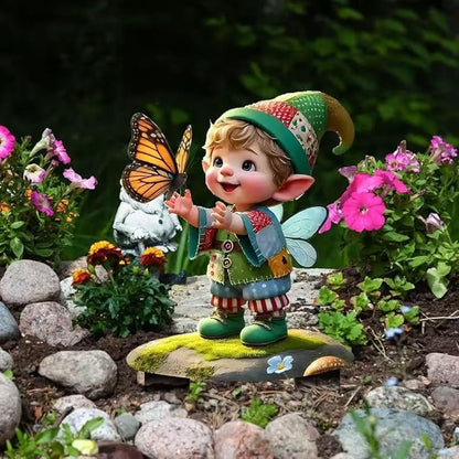 2D Gnome Butterfly Acrylic Garden Stake Decorative Yard Lawn Planter Outdoor Ornamen(#14 Style)