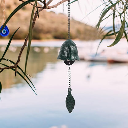 DOITOOL Retro Temple Wind Chime Pendant 12.2 Inch Iron Hanging Bell for Outdoor Garden Patio Balcony Decor with Melodious Sound