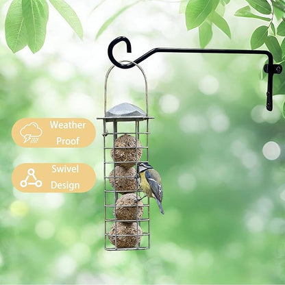 2 Pack Plant Hanger Wall Hook, Heavy Duty Metal Plant Hangers Outdoor Holds Up to 40 lb, Hooks for Hanging for Hanging Plants Indoor Outdoor Patio Garden （9.4IN Black）