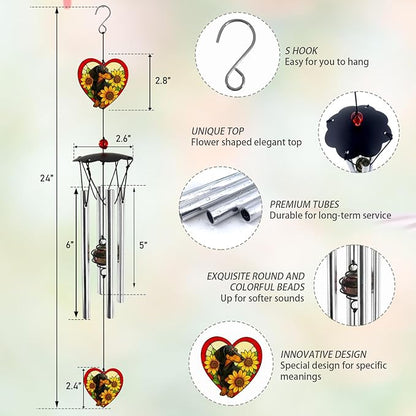 Wind Chimes for Outside 24" Dachshund Wind Chimes Outdoor Home Patio Garden Decor Windchimes Outdoors Gift Ideas for Women Mom Grandma Sisters