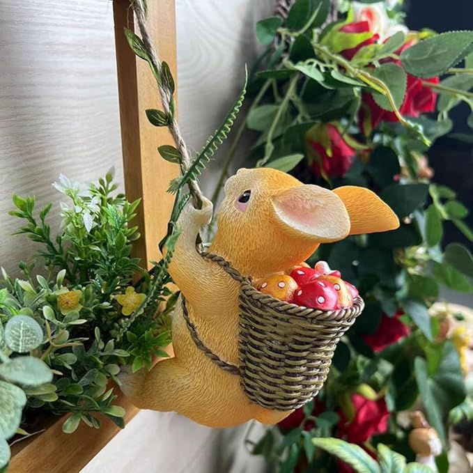 Climbing Rabbit Tree Hugger Garden Bunny Statue Resin Animal Sculpture Yard Decor for Outside, Funny Tree Climber Figurine Outdoor Patio Lawn Ornaments (Rabbit)