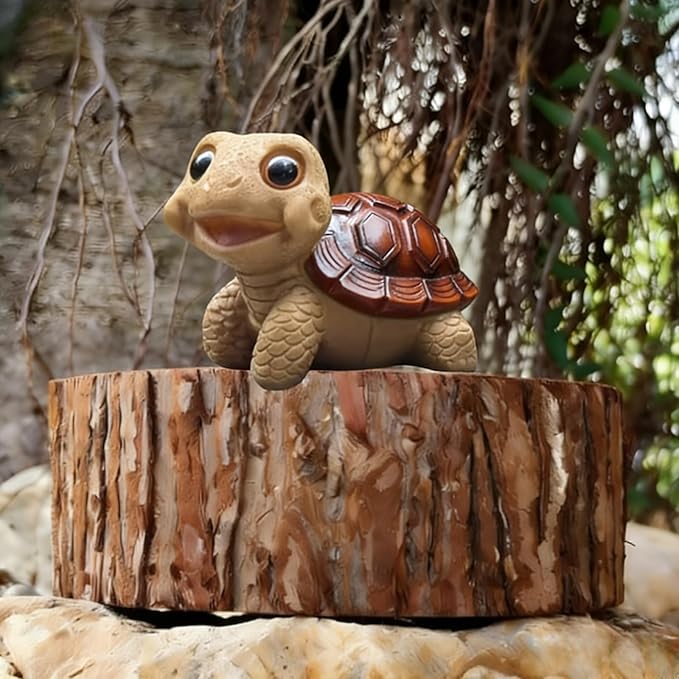Whimsical Turtle Garden Statue – Outdoor Decor for Yard, Patio, Backyard & Balcony, Fairy Garden Accessories & Ornament, Ideal Birthday for Women, Mom, Men(red)