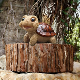 Whimsical Turtle Garden Statue – Outdoor Decor for Yard, Patio, Backyard & Balcony, Fairy Garden Accessories & Ornament, Ideal Birthday for Women, Mom, Men(red)