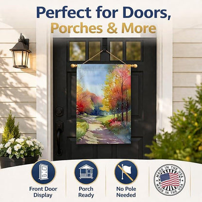 Caroline's Treasures North Carolina Dogwoods in Watercolor House Flag Large Porch Sleeve Pole Decorative Outside Yard Banner Artwork Wall Hanging, Polyester, House Size, Multicolor