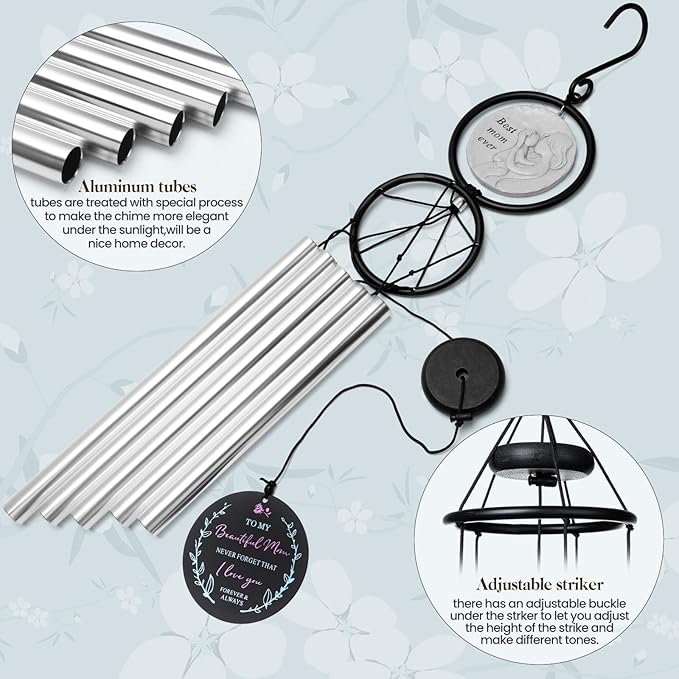 Gifts for Mom from Daughter Son Kids,Birthday Gifts for Mom, Perfect Present for Mothers of All Ages, 36” Outdoor Wind Chimes