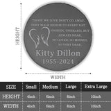 Memorial Garden Stone, Memorial Stone, Personalized Memorial Gifts, Sympathy Gifts for Loss of Loved One, Bereavement Gift for Loss of Father Mother - Angels Wings, Love Don't Go Away - Round