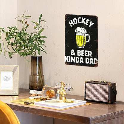 Retro Tin Signs Hockey 8x12 Inches Metal Wall Decor for Garden,Kitchen,Living Room,Patio,Office,Bathroom,and More! Vintage Funny Sign