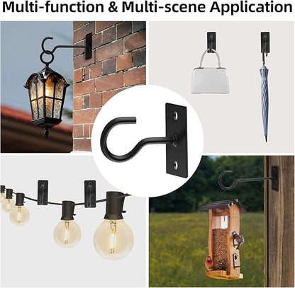 Ceiling Hooks for Hanging Plants 4pack 2.5inch Wall Mount Plant Hooks Meatl Plant Hanger Indoor for Hanging Lanterns, Bird Feeder, Flower Basket, Home Decor Indoor & Outdoor