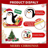 10-Piece Christmas Penguin Yard Signs with Stakes Decorations – 10 Assorted Designs 12 Inches Large Holiday Penguin Signs for Outdoor Garden and Lawn Winter Party Favor