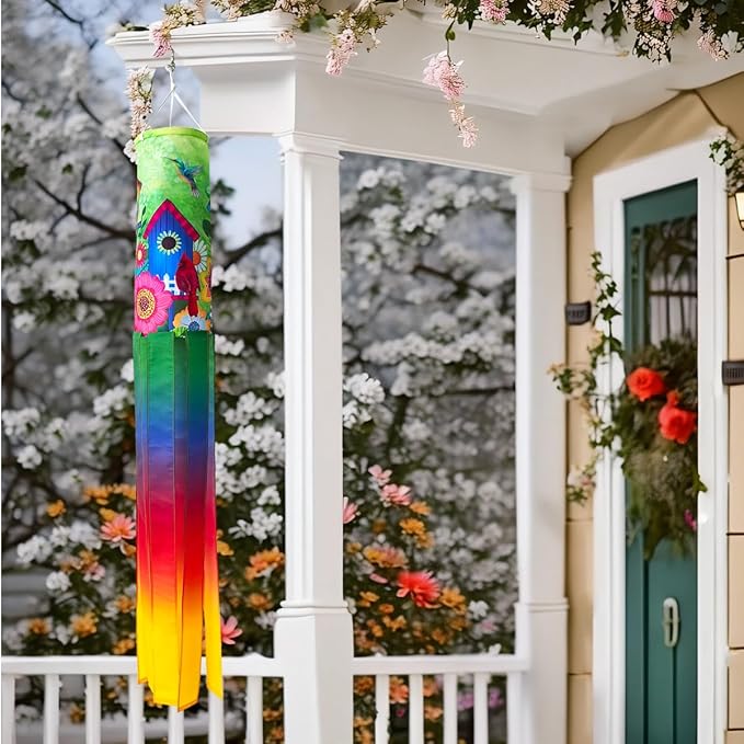 2pcs Windsock 40 Windsock Durable Outdoor Hanging, 40 Inch Seasonal Farmhouse Yard Garden Outside Decoration