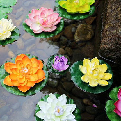 Artificial Floating Lotus Flower for Pond Decor 6 Pack of Water Lily