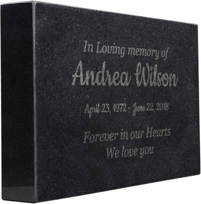 Customized In Loving Memory Black Granite Memorial or Sympathy Gift. Offered in a Variety of Sizes to Meet your Needs and Budget (12 x 8 x 2")
