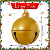 2PCS Inflatable Christmas Ball 23.6IN Giant Jingle Bell Inflatable Ball Fun Christmas Inflatable Yard Decor Xmas Balloon Pendant Outdoor Ornament for Garden Yard Patio Christmas Holiday Decor