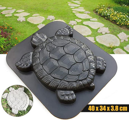 Turtle Stepping Stone Mold, Tortoise Shape Concrete Cement Mould Walk Maker, DIY Stepping Stone, Decorative Flower Garden Lawn Decor Tortoise Concrete Mould 15.75 "x 13.39" x 1.5 "