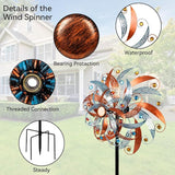DREAMYSOUL Large Wind Spinner Outdoor, 20 Inches Dia Vintage Metal Windmills, Kinetic Wind Spinners & Sculpture for Yard and Garden