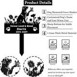 Custom Rottweiler Dog Memorial Grave Marker,Personalized Metal Flora Dog Memorial Stake,Dog Memorial Plaque Burial Stake Engraved Sign,Sympathy Grave Stake for Lost Dog,Dog Headstone