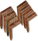 Planter Size Small Metal Garden Plant Vegetable Flower or Herb Markers 13.5 Inches Tall (guava, Naturally Rusted)
