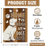 Dyrenson Home is Where My Dogs are Decorative Garden Flag, Pet Paw Print Yard Outside Home Decorations Dog Lover Gifts, Farmhouse Rustic Burlap Outdoor Small Decor Double Sided 12 x 18