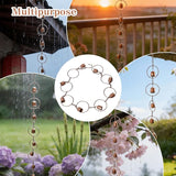 Hanging Rain Chime Metal Rain Chain Garden Wind Chimes Decorative Bell Musical Rain Feng Shui Good Luck Chimes for Gutter Drainage Home Outside Decor