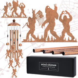 Bigfoot Wind Chimes Outdoor - Sasquatch Gifts for Women Mom Grandma Friend Metal Windchime Decor for Outside Garden Patio Backyard Porch Christmas New Year Decoration Indoor Art Hanging