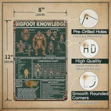 Sasquatch Bigfoot Gifts for Men Bigfoot Knowledge Bigfoot Vintage Tin Sign, Bigfoot Yard Decor 8x12 Inches Bigfoot gifts for Men