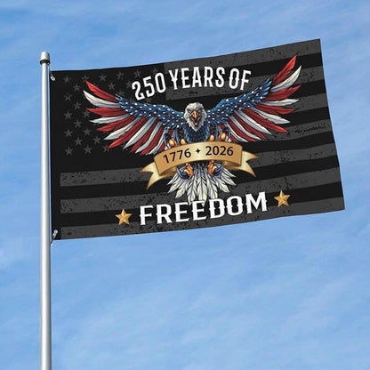 250 Years America Flag – 3x5 FT US 250th Anniversary Flags 1776-2026 Merchandise Banner – 250 Anniversary USA Flag with Grommets – Outdoor Patriotic Yard Décor